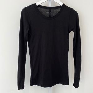 STEPHANIE B BLACK COTTON LONG SLEEVE T-SHIRT XS